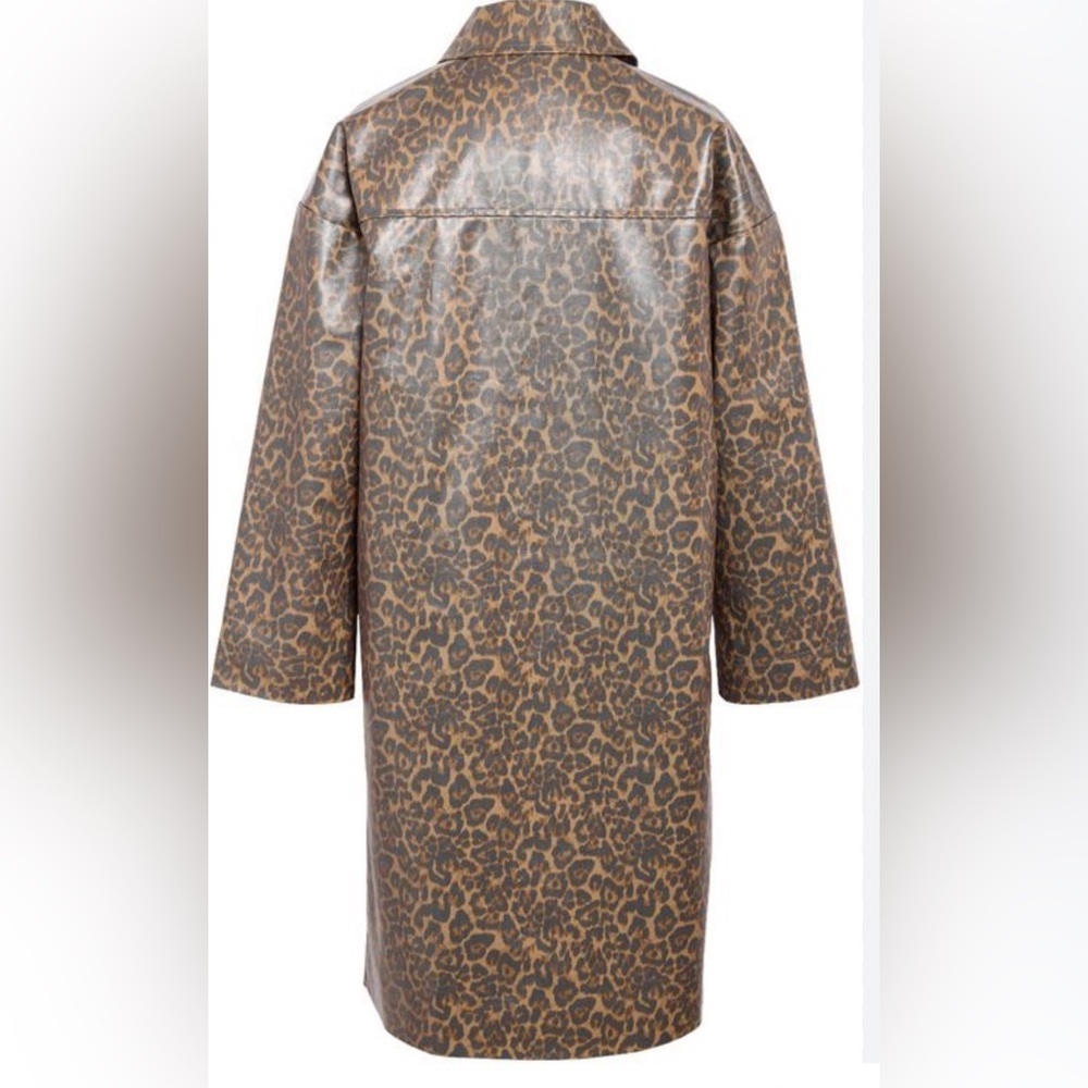 Noisy May Leopard Shiny Canvas Long Coat – Size Small (NWT) - Picture 4 of 16